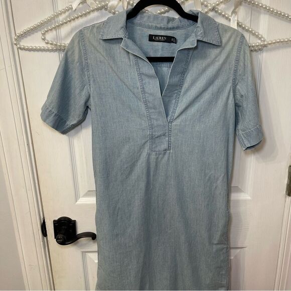 Ralph Lauren Light Wash Denim Dress - Picture 2 of 7